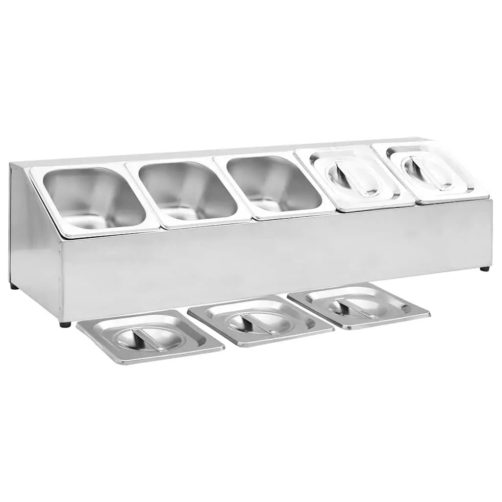 Gastronorm Container Holder Stainless Steel 5 GN 1/6 Pans
