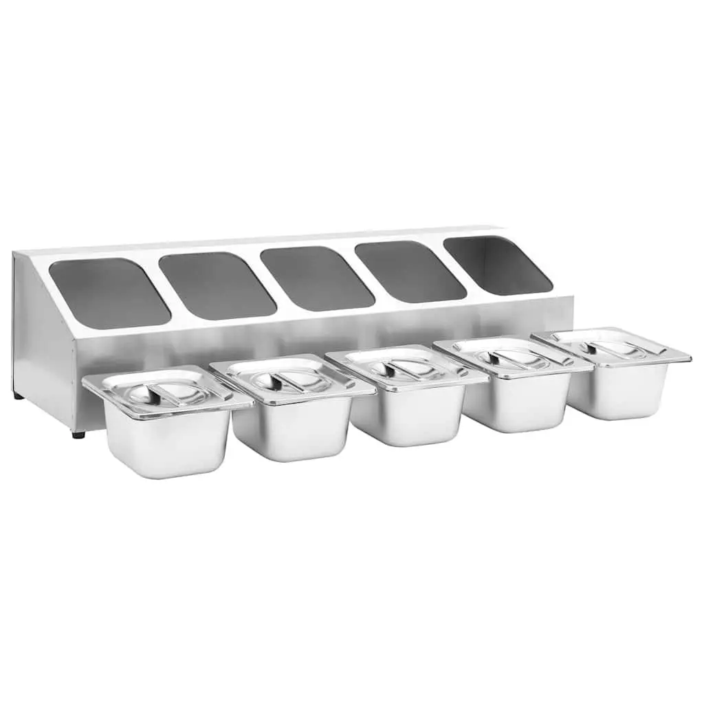 Gastronorm Container Holder Stainless Steel 5 GN 1/6 Pans