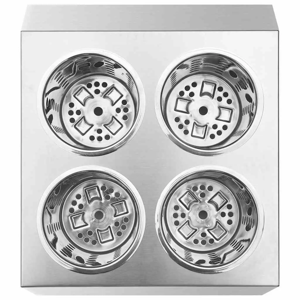 Cutlery Holder Stainless Steel 4 Grids Square Kitchen Utensil Caddy Organiser