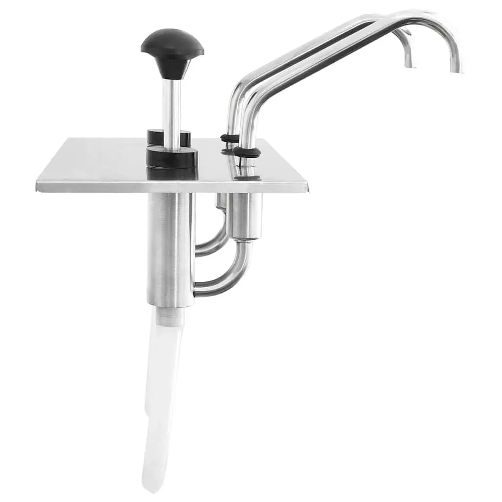 Sauce Dispenser Stainless Steel Pump Condiment Buffet Server 2 x 3.5L Kitchen