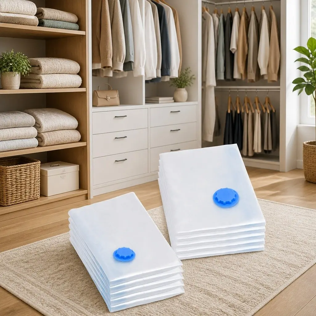 Vacuum Storage Bags Compressed Travel Clothing Organizer 10 Pieces 2 Sizes