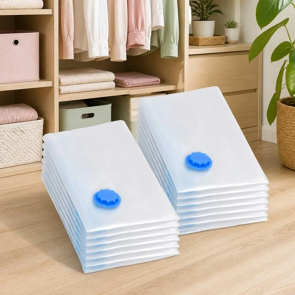 Vacuum Storage Bags Transparent Reusable 80x60 cm 10 Piece