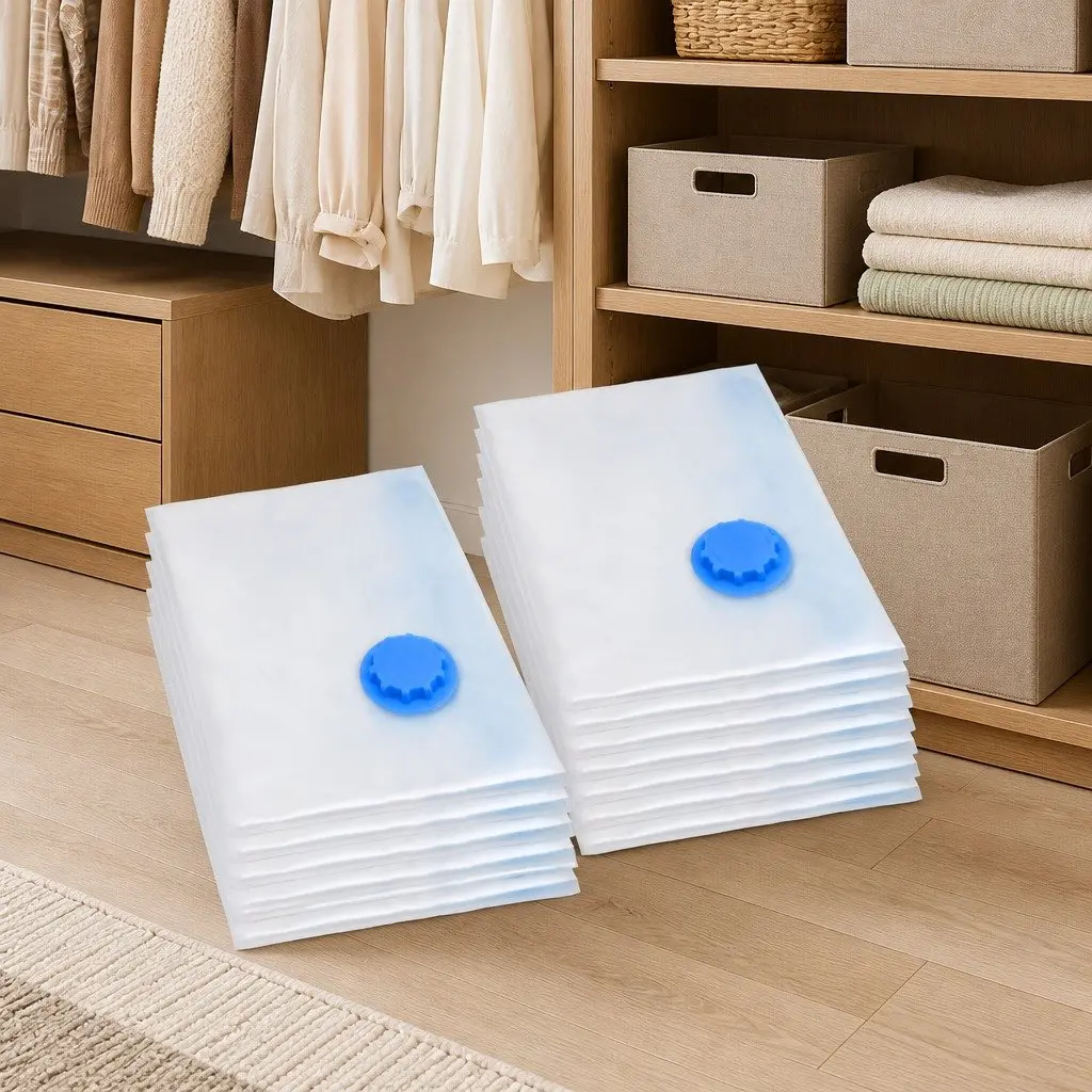 Transparent Vacuum Storage Bags 120x70 cm 10 Piece Clothing Organiser