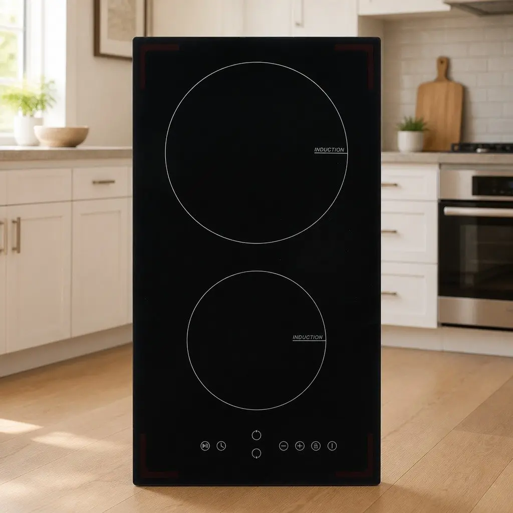 Induction Cooktop 2 Burner Heat-Resistant Glass Touch Control 3500W Black