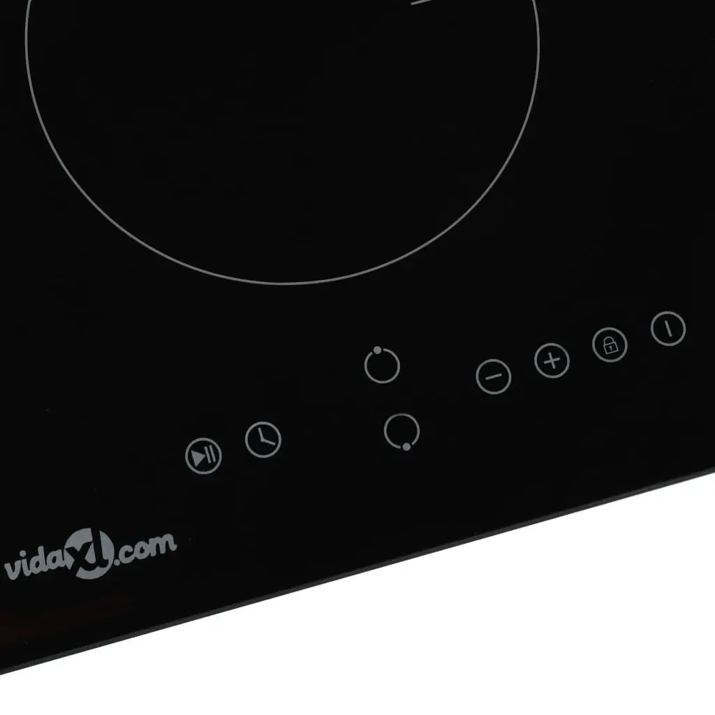 Induction Cooktop 2 Burner Heat-Resistant Glass Touch Control 3500W Black