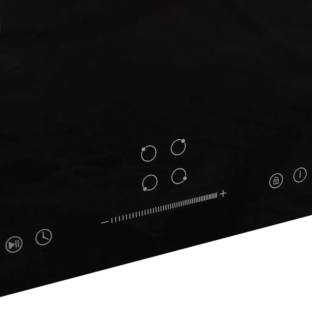 4 Burner Induction Hob Touch Control Heat Resistant Glass Cooktop 7000W Black