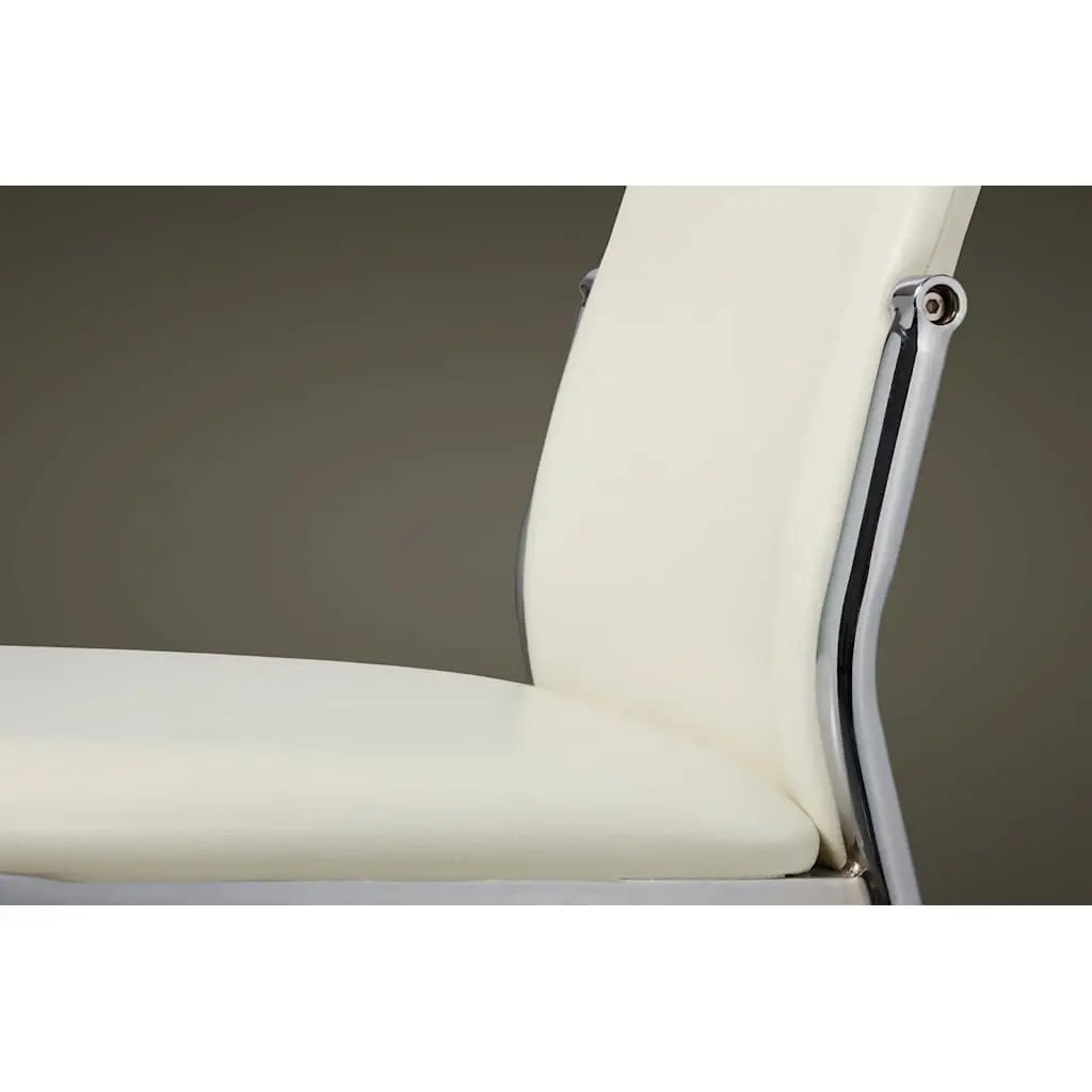Dining Chairs 2 pcs White Synthetic Leather Kitchen Modern Ergonomic Seating