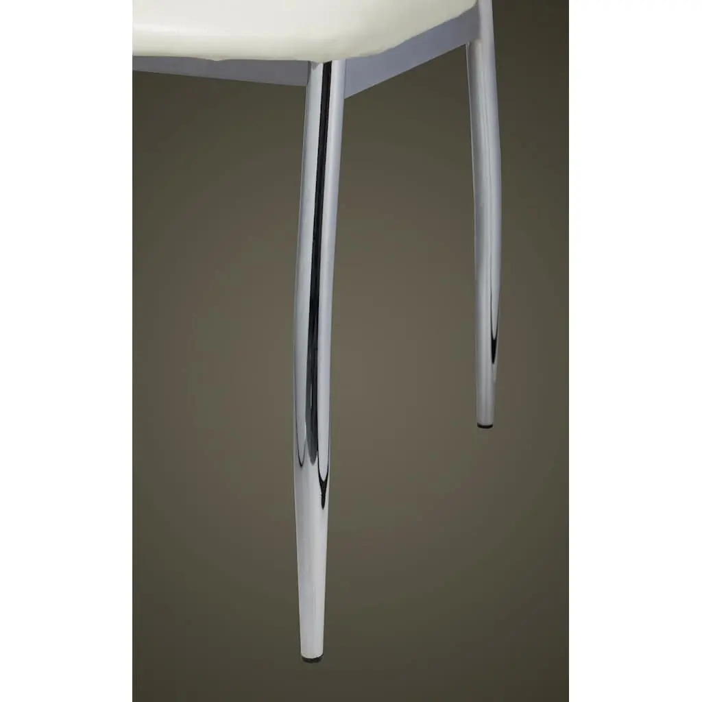 Dining Chairs 2 pcs White Synthetic Leather Kitchen Modern Ergonomic Seating
