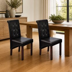 Your New Favorite Brown Faux Leather Dining Chairs Set