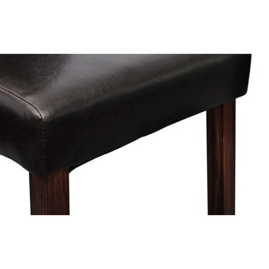 Brown Faux Leather Dining Chairs Set