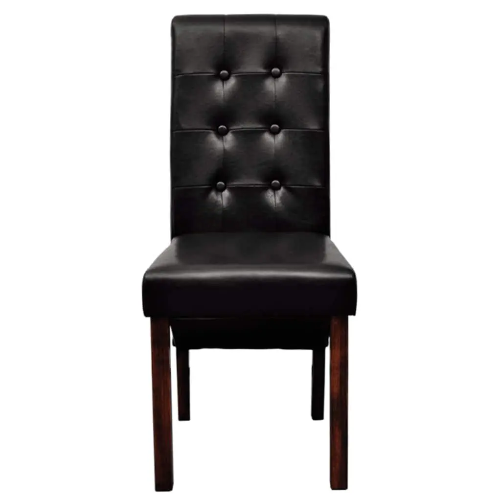 Dining Chairs Ergonomic Padded Seats Black 2 Piece Set