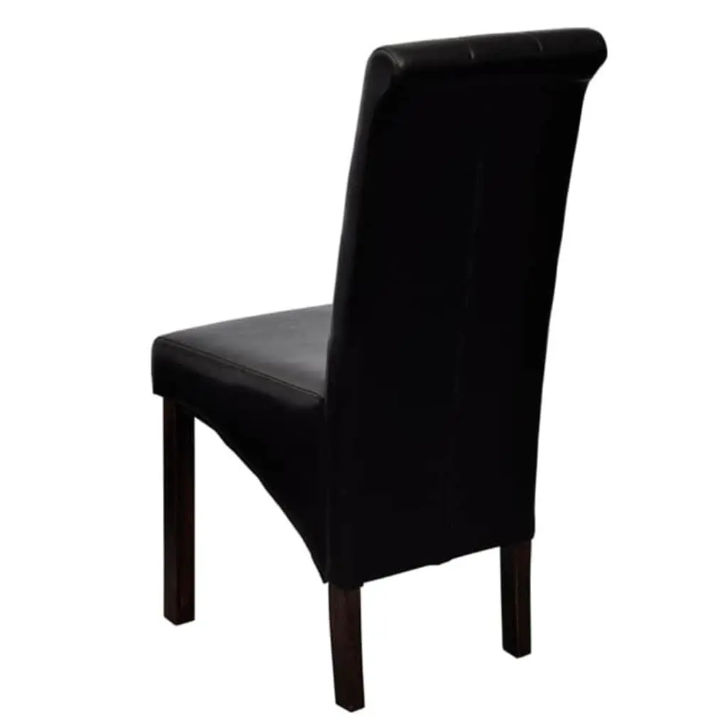 Dining Chairs Ergonomic Padded Seats Black 2 Piece Set