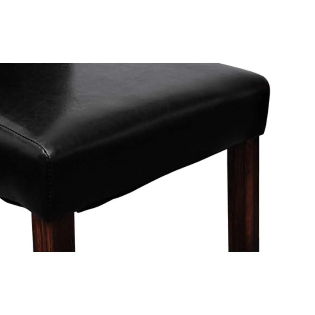 Dining Chairs Ergonomic Padded Seats Black 2 Piece Set