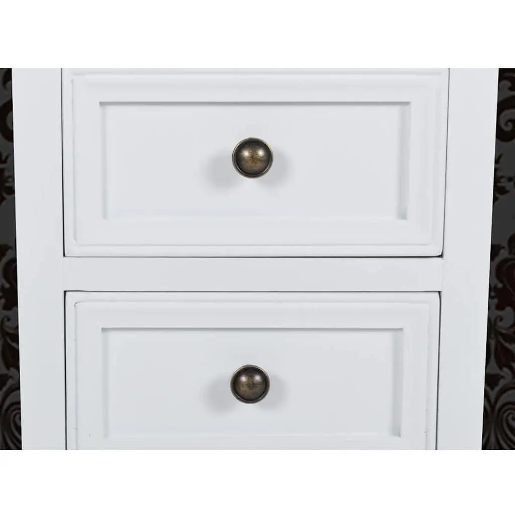 Bedside Tables Set of 2 White Nightstands with Drawers