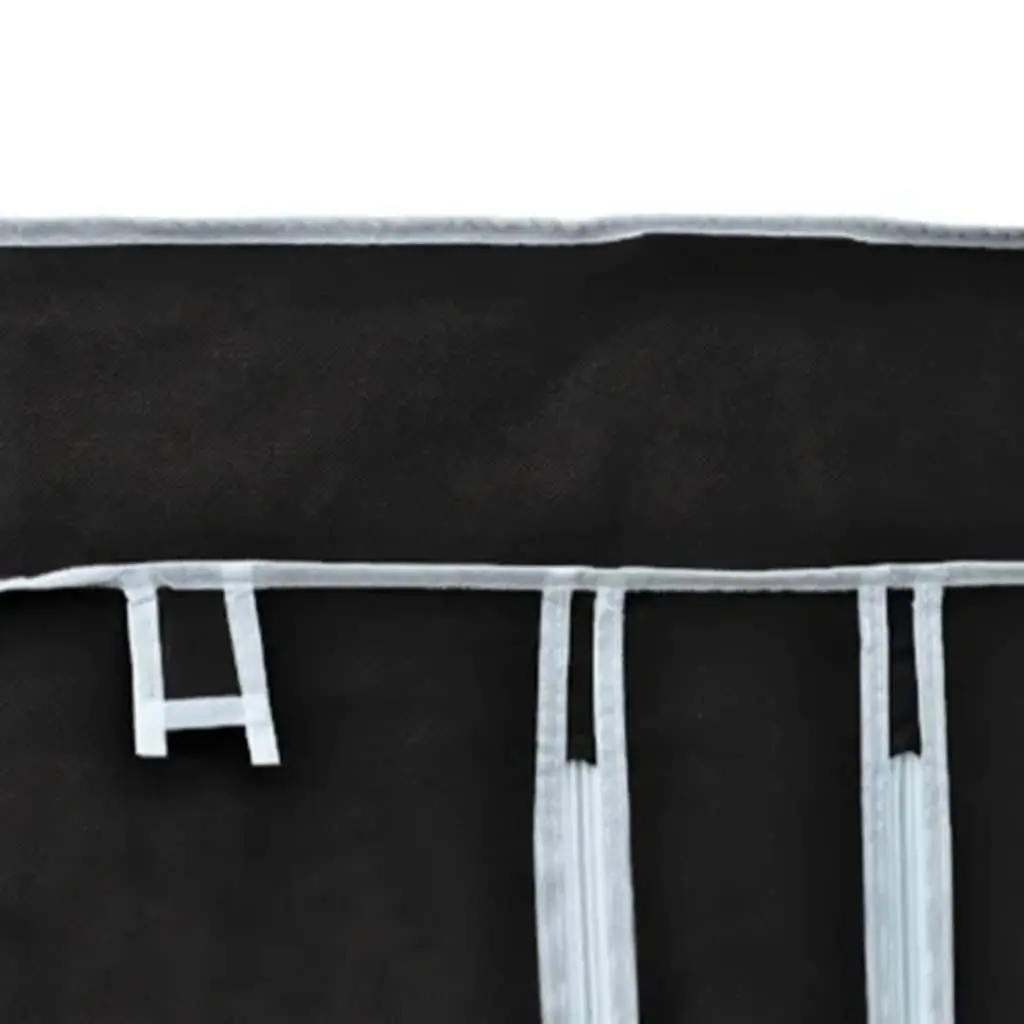 Folding Wardrobe Portable Storage Black Fabric 2 Piece