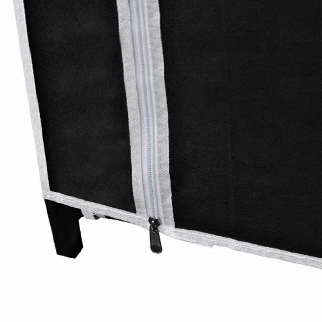 Folding Wardrobe Portable Storage Black Fabric 2 Piece