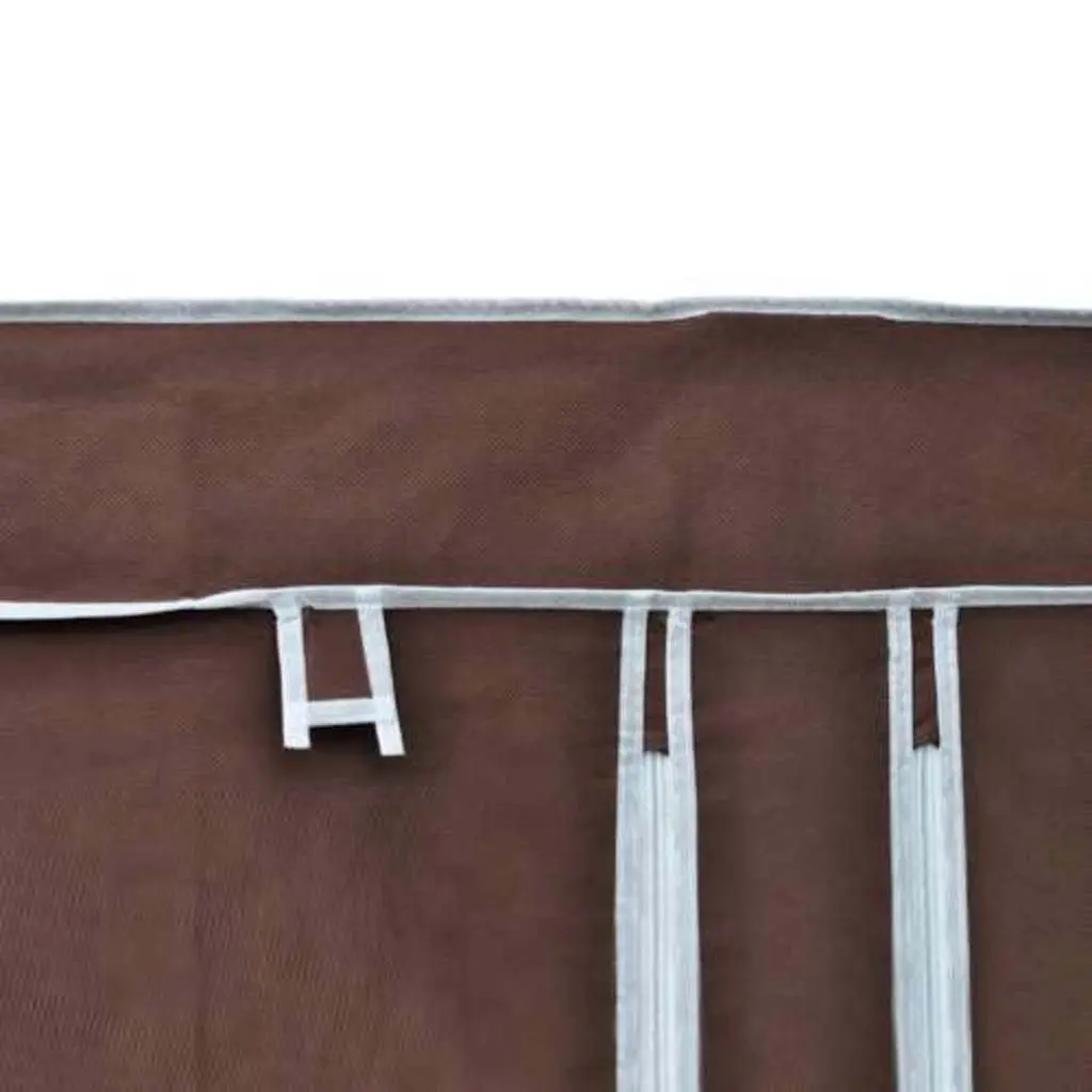 Folding Fabric Wardrobes Portable Storage Closet Brown 2 Piece
