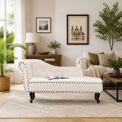 Your Cozy Cream White Faux Leather Lounge Chair