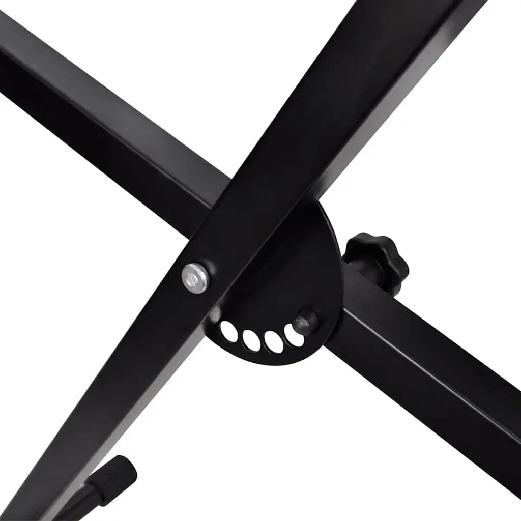 Adjustable X-Frame Keyboard Stand Heavy Duty Single Braced Foldable Black
