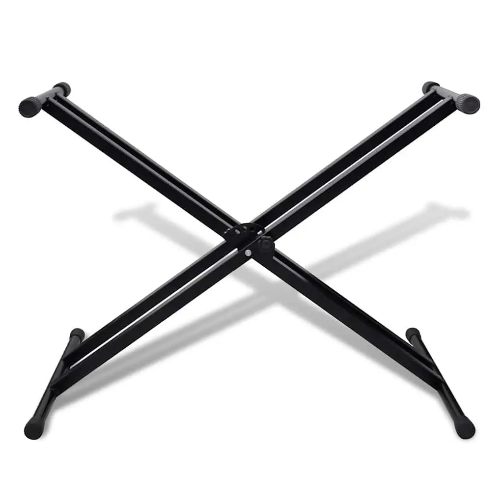 Adjustable Double Braced Keyboard Stand Heavy Duty X-Frame 5 Height Settings