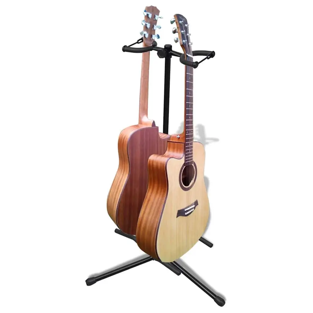 Adjustable Double Guitar Stand Foldable Heavy Duty Portable Two Guitar Holder