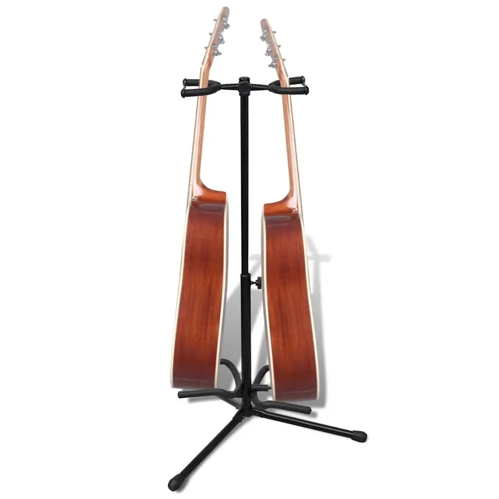 Adjustable Double Guitar Stand Foldable Heavy Duty Portable Two Guitar Holder