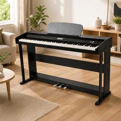 88-Key Digital Piano Keyboard with Pedals Built-in Sounds Demo Songs Effect