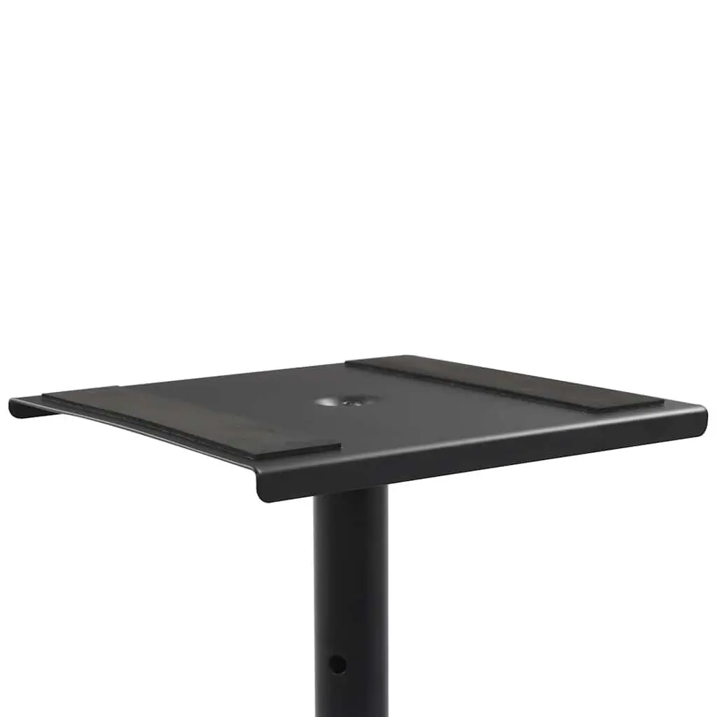 Speaker Stands Studio Monitor Adjustable Height Black Steel Triangular Base 2pcs