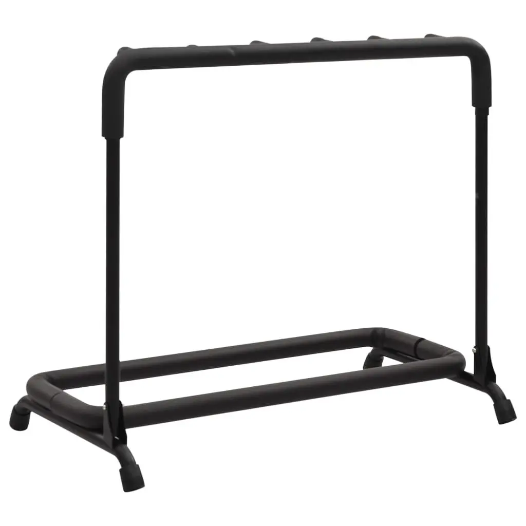 Folding Steel Frame Guitar Stand 5 Section Portable Organizer Black