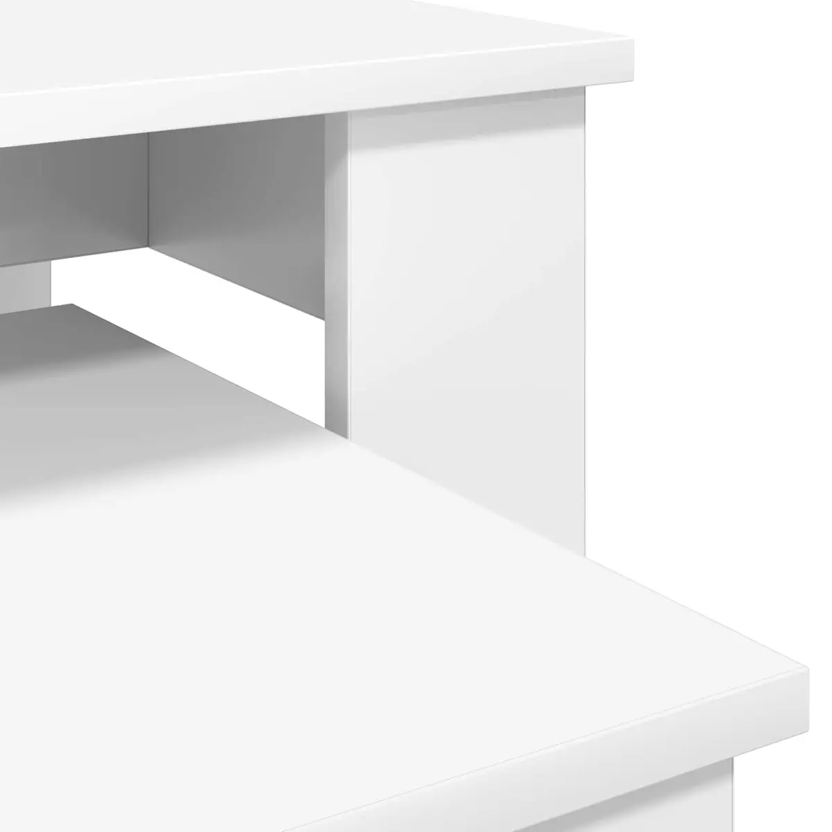 Coffee Table Set Modern White Rectangular 2 Piece