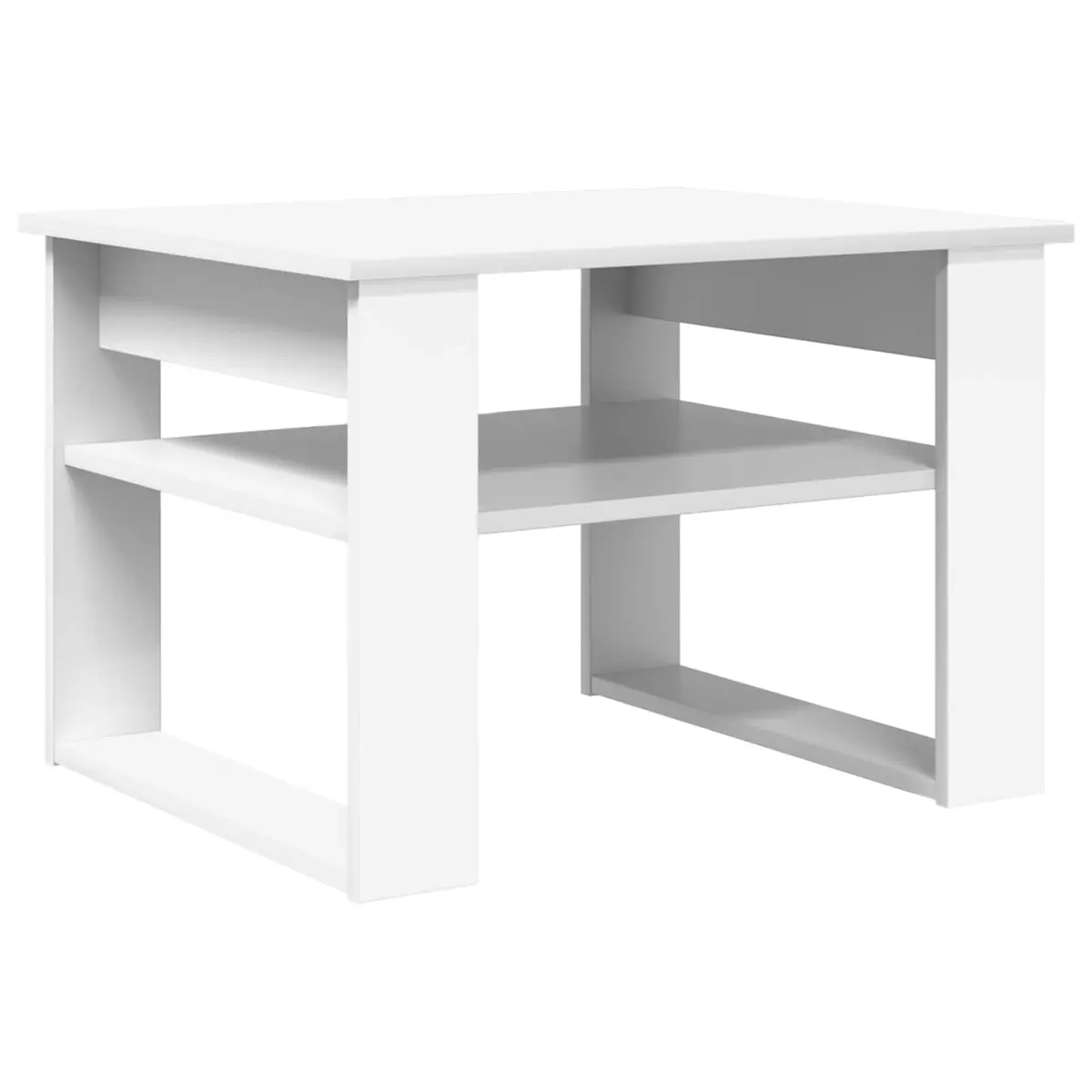 Coffee Table Rectangular White Modern with Storage 64 x 54 x 44 cm