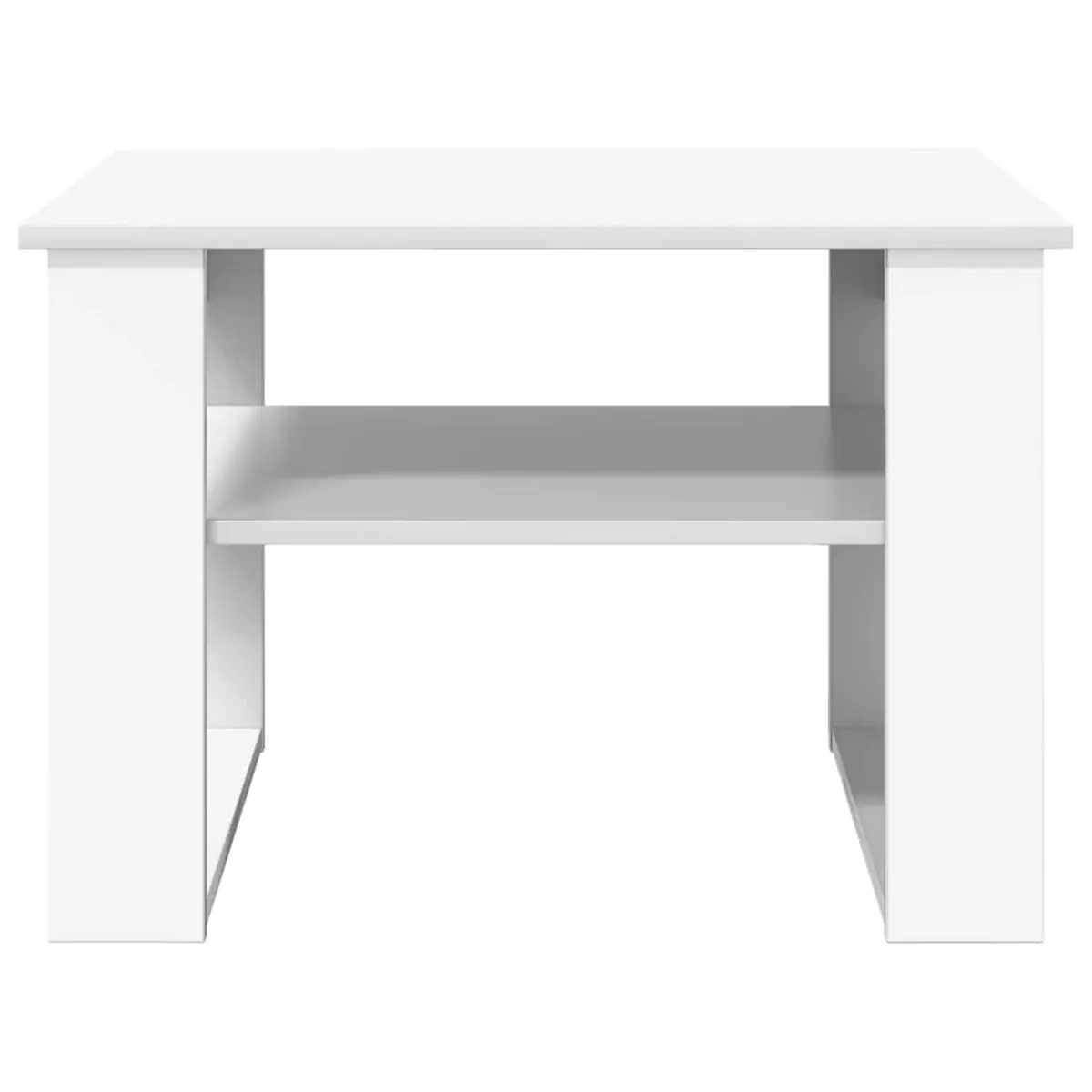 Coffee Table Rectangular White Modern with Storage 64 x 54 x 44 cm