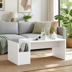 Friendly White Coffee Table for Your Living Room 90x45x35cm