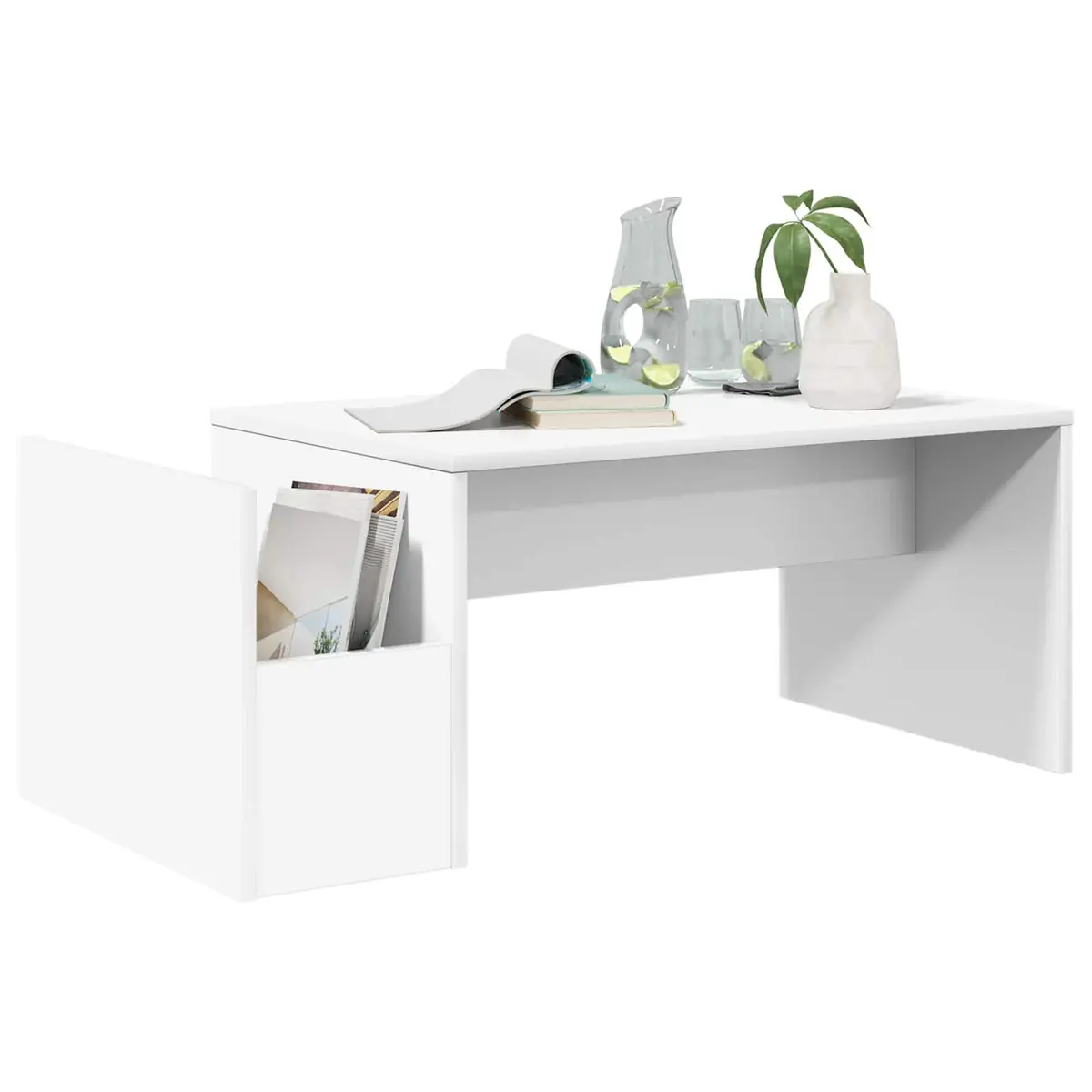 Coffee Table White Rectangular Modern 90x45x35cm