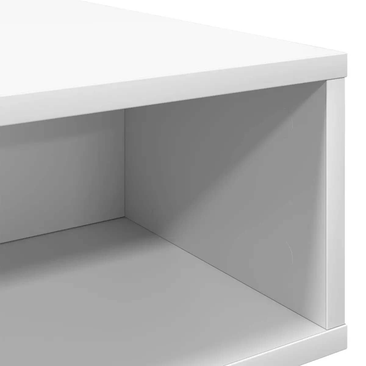 White Modern Coffee Table Engineered Wood Living Room Accent Furniture Storage