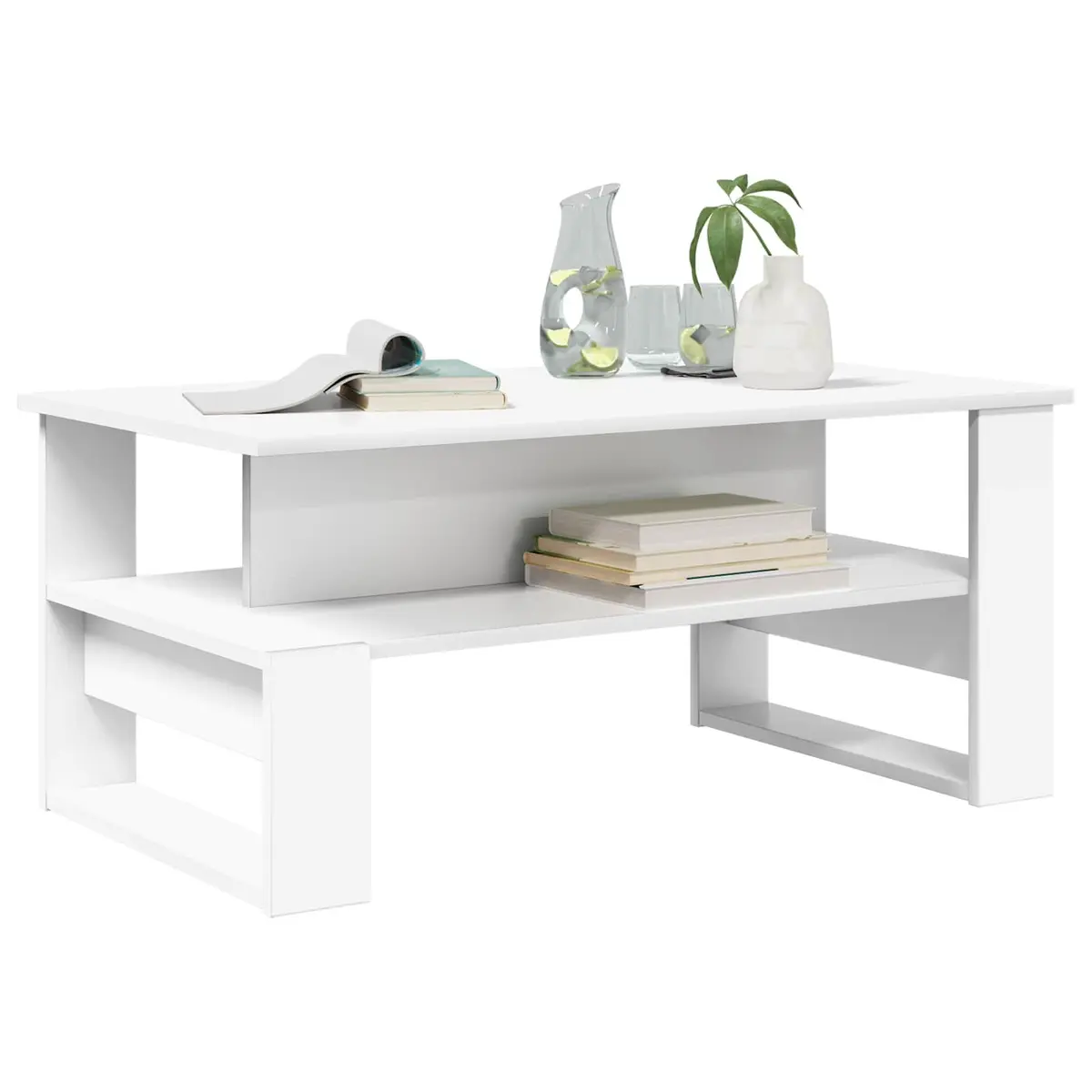 White Coffee Table with Storage Solutions
