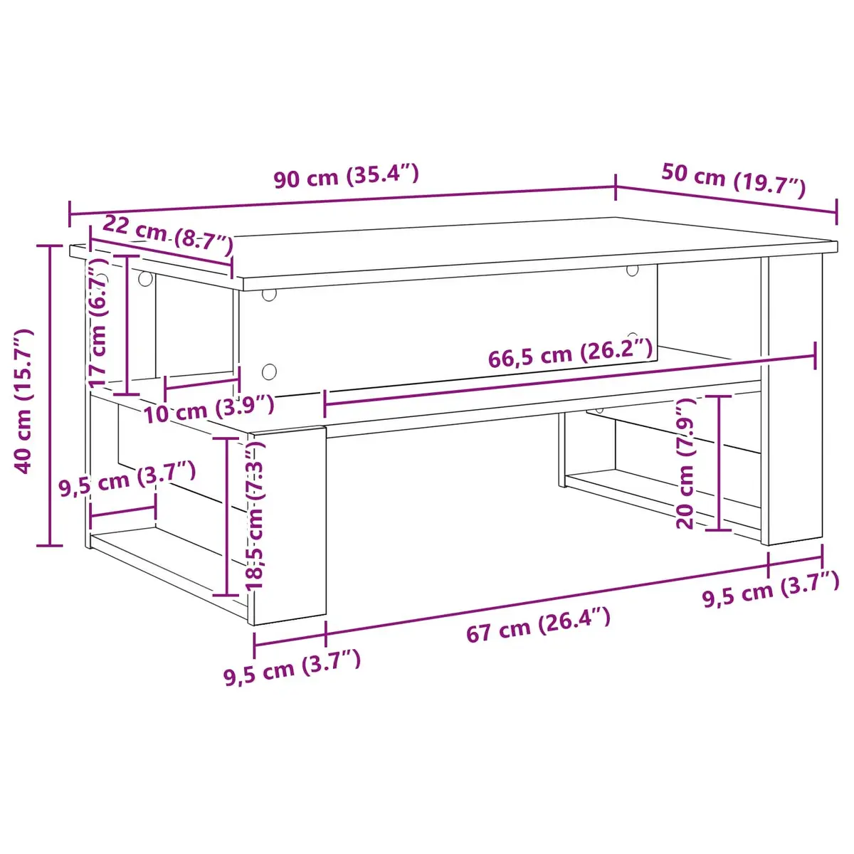 White Coffee Table with Storage Solutions