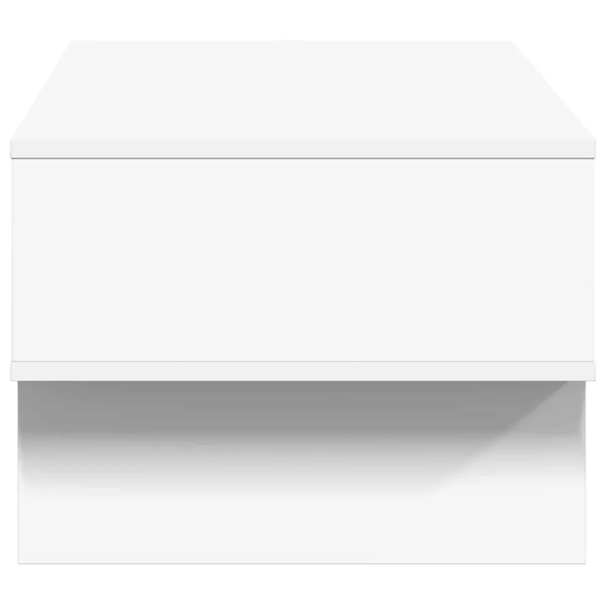 Coffee Table White Modern Engineered Wood with Integrated Storage Shelves 80 x 46 x 35 cm