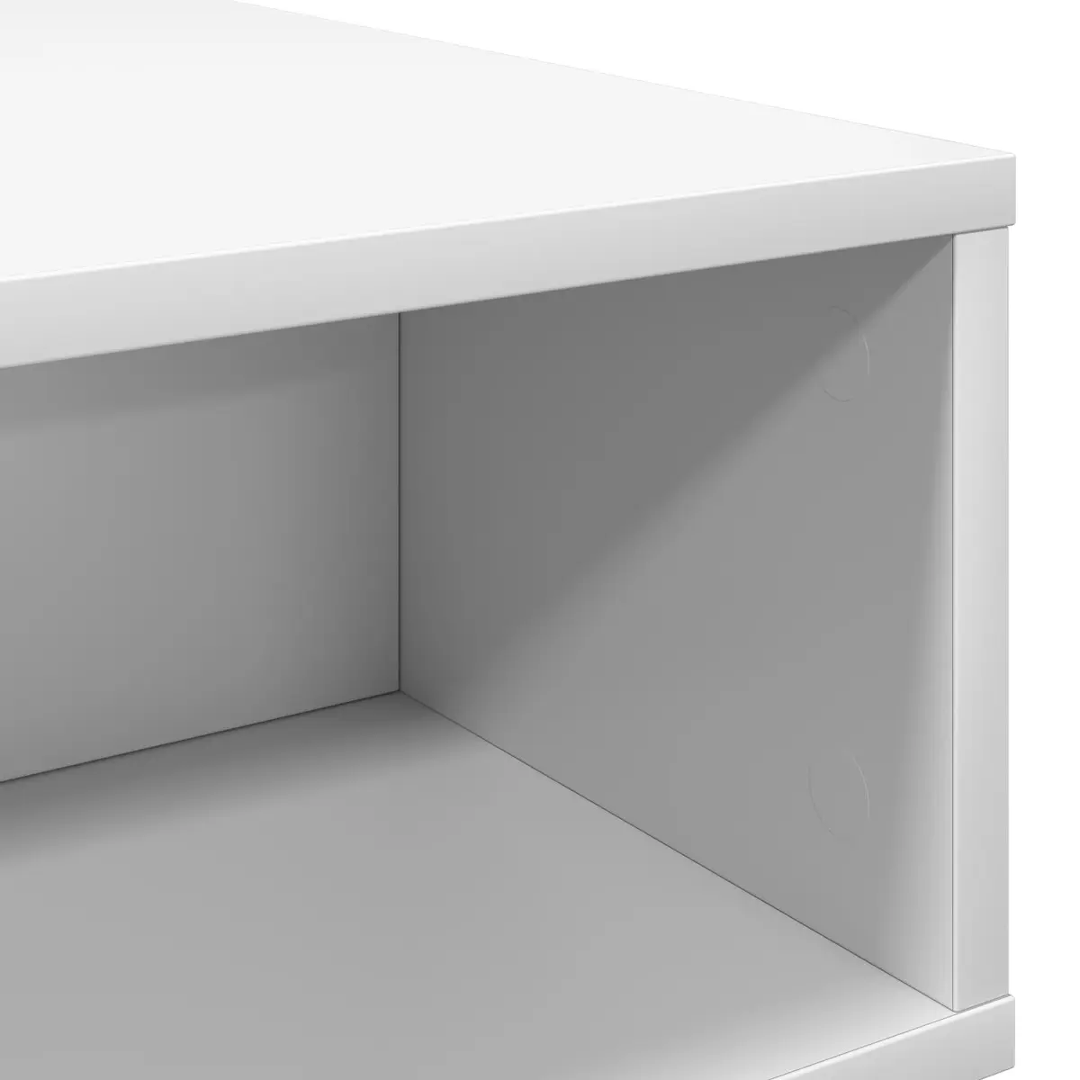 Coffee Table White Modern Engineered Wood with Integrated Storage Shelves 80 x 46 x 35 cm
