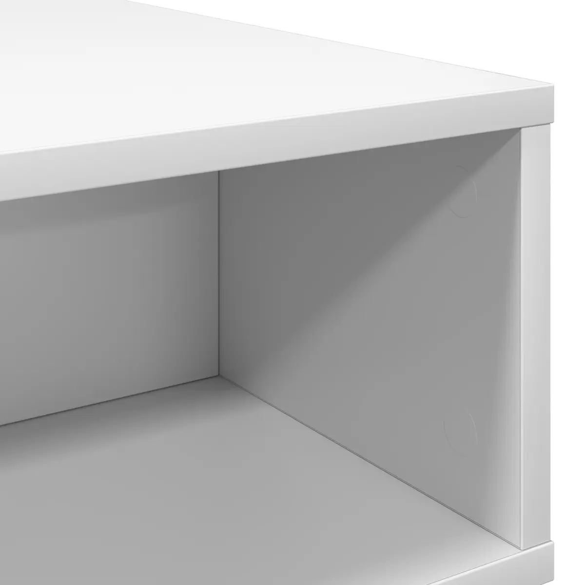 White Coffee Table Modern Living Room Accent Furniture Engineered Wood Storage