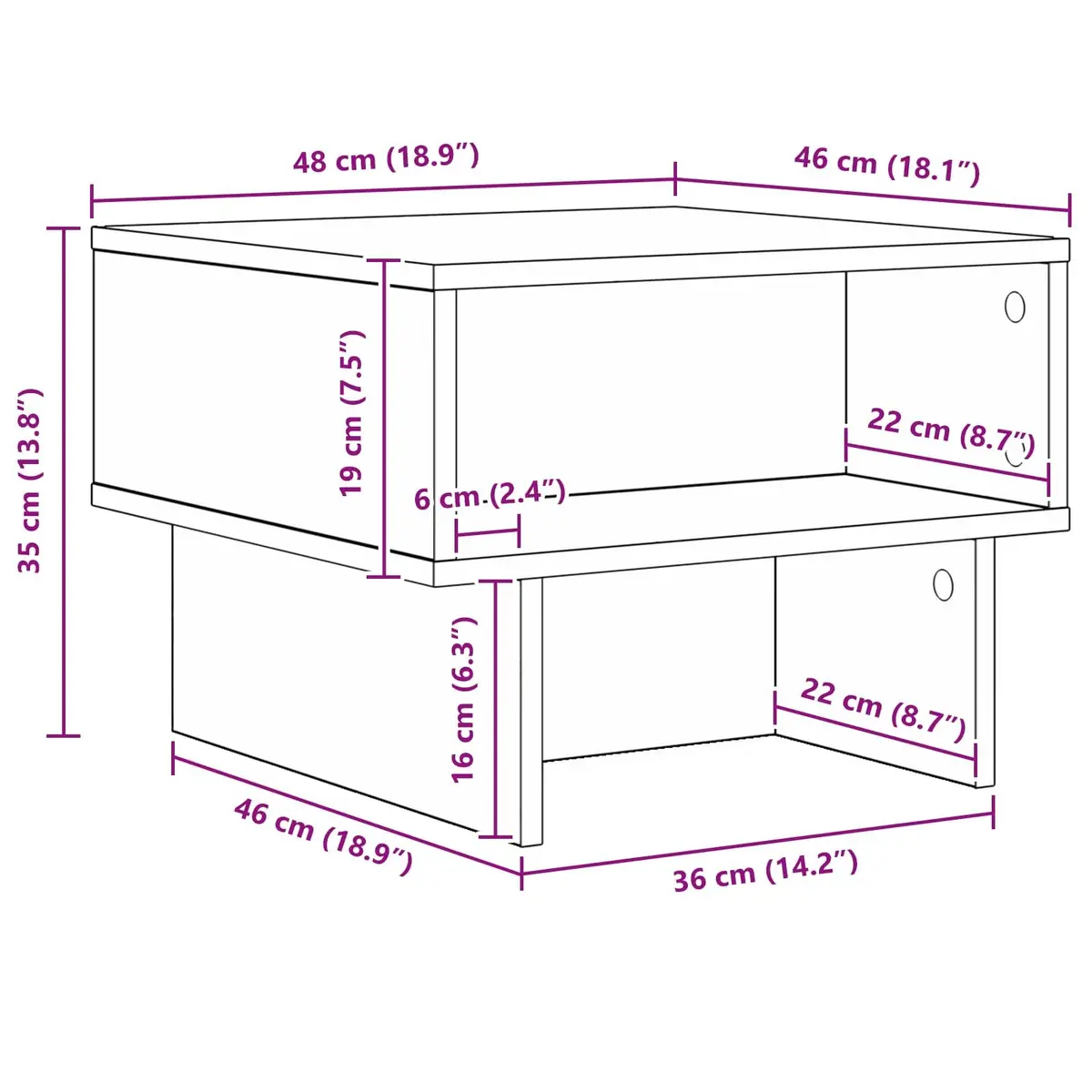 White Coffee Table Modern Living Room Accent Furniture Engineered Wood Storage