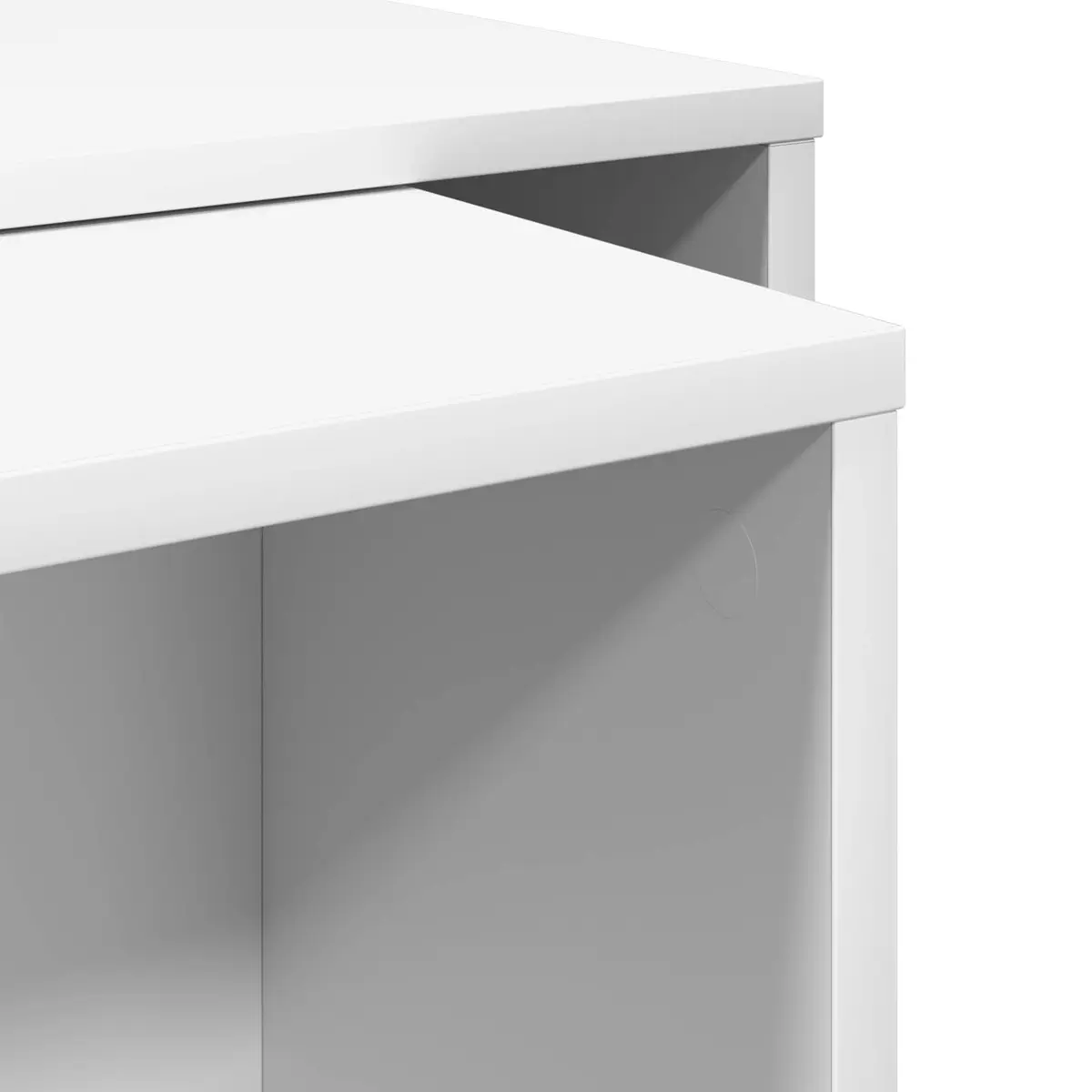 Coffee Table Set 2 Pieces White Rectangular Modern Lounge Furniture