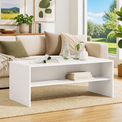 Your Friendly White Rectangular Coffee Table with Storage
