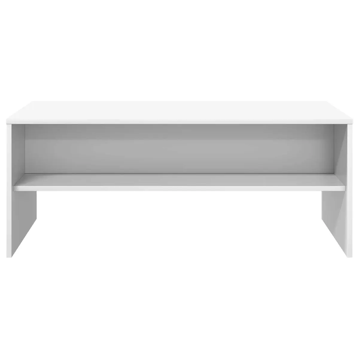 Coffee Table White Rectangular Modern Living Room Accent Engineered Wood Storage