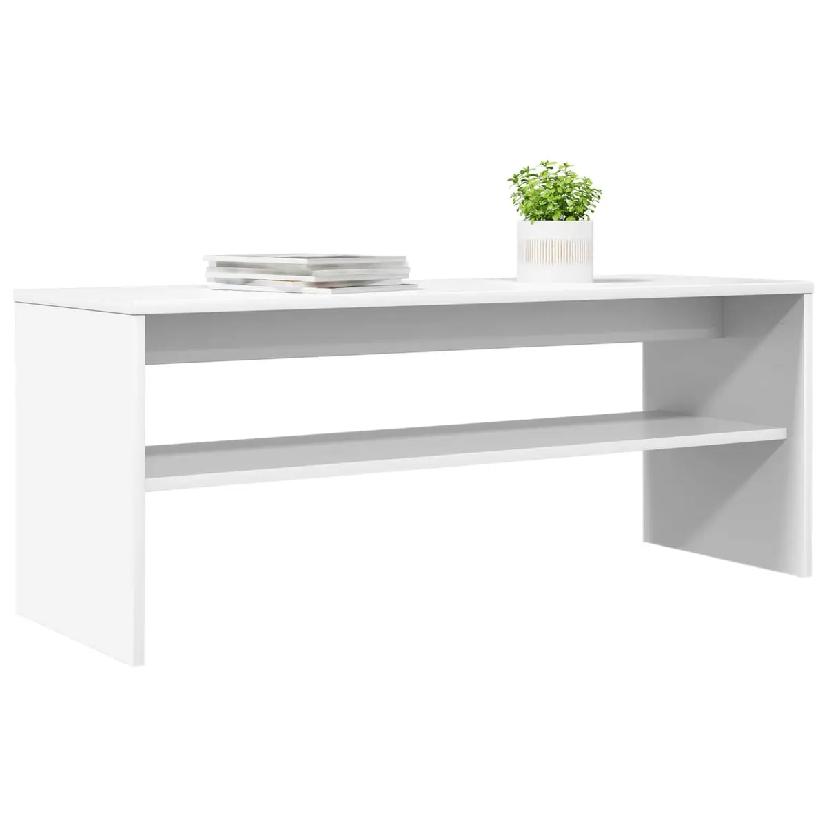 TV Cabinet Modern White Engineered Wood Living Room Storage Unit