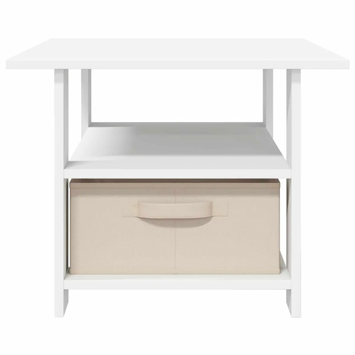Coffee Table with Drawer White Engineered Wood Living Room Accent Storage