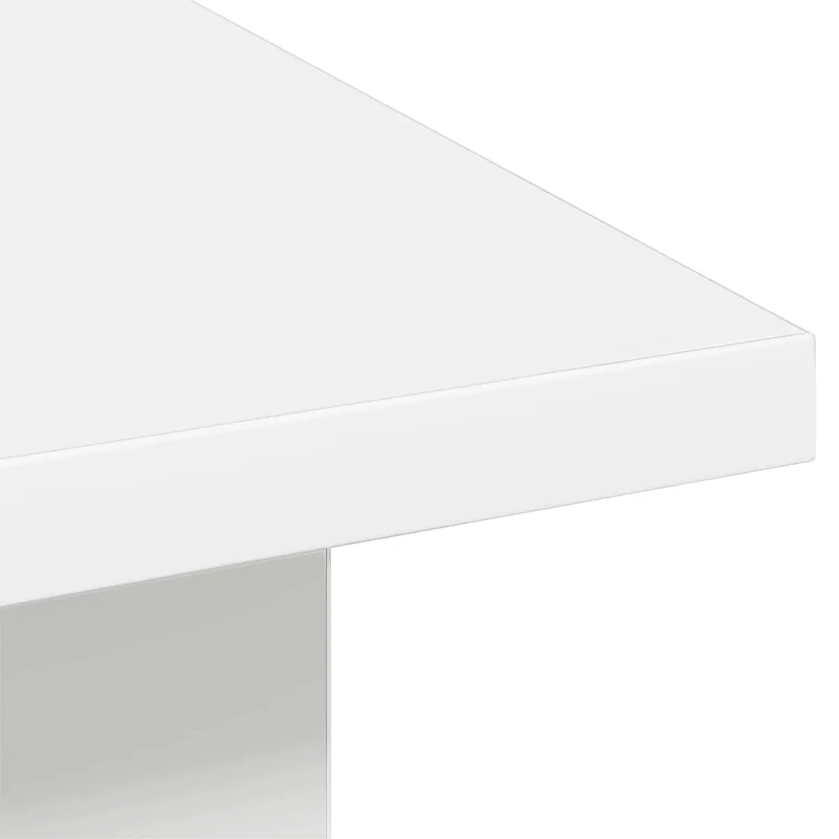 Coffee Table with Drawer White Engineered Wood Living Room Accent Storage