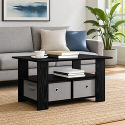 Friendly Black Coffee Table with Storage Options