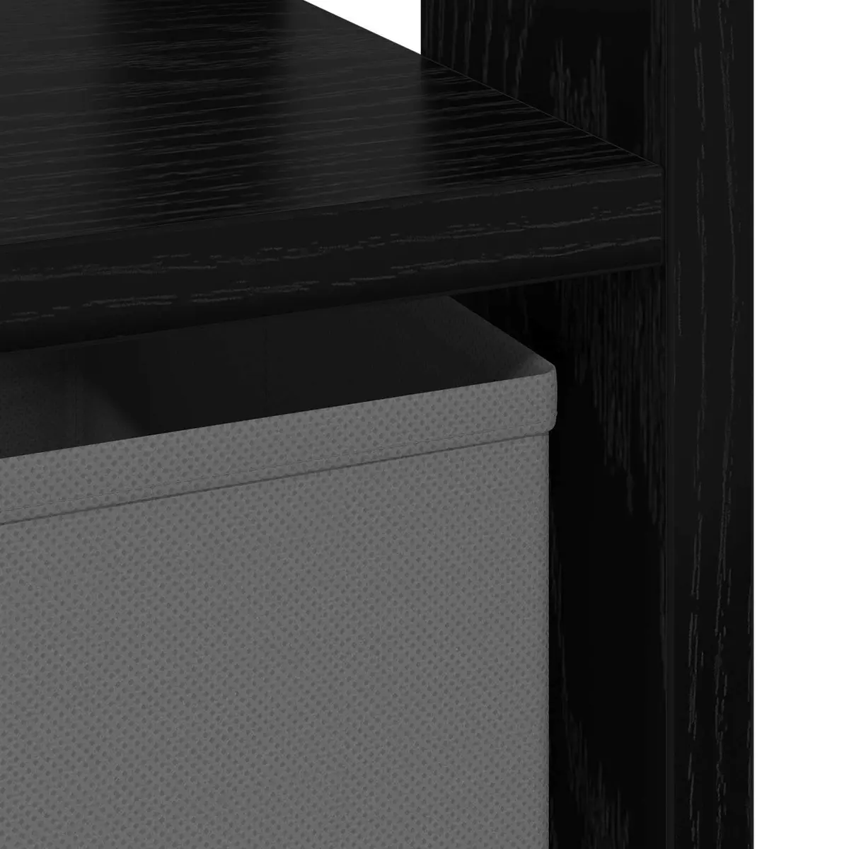 Bedside Table 2 pcs Black Modern Bedroom Furniture Nightstand Storage Drawer