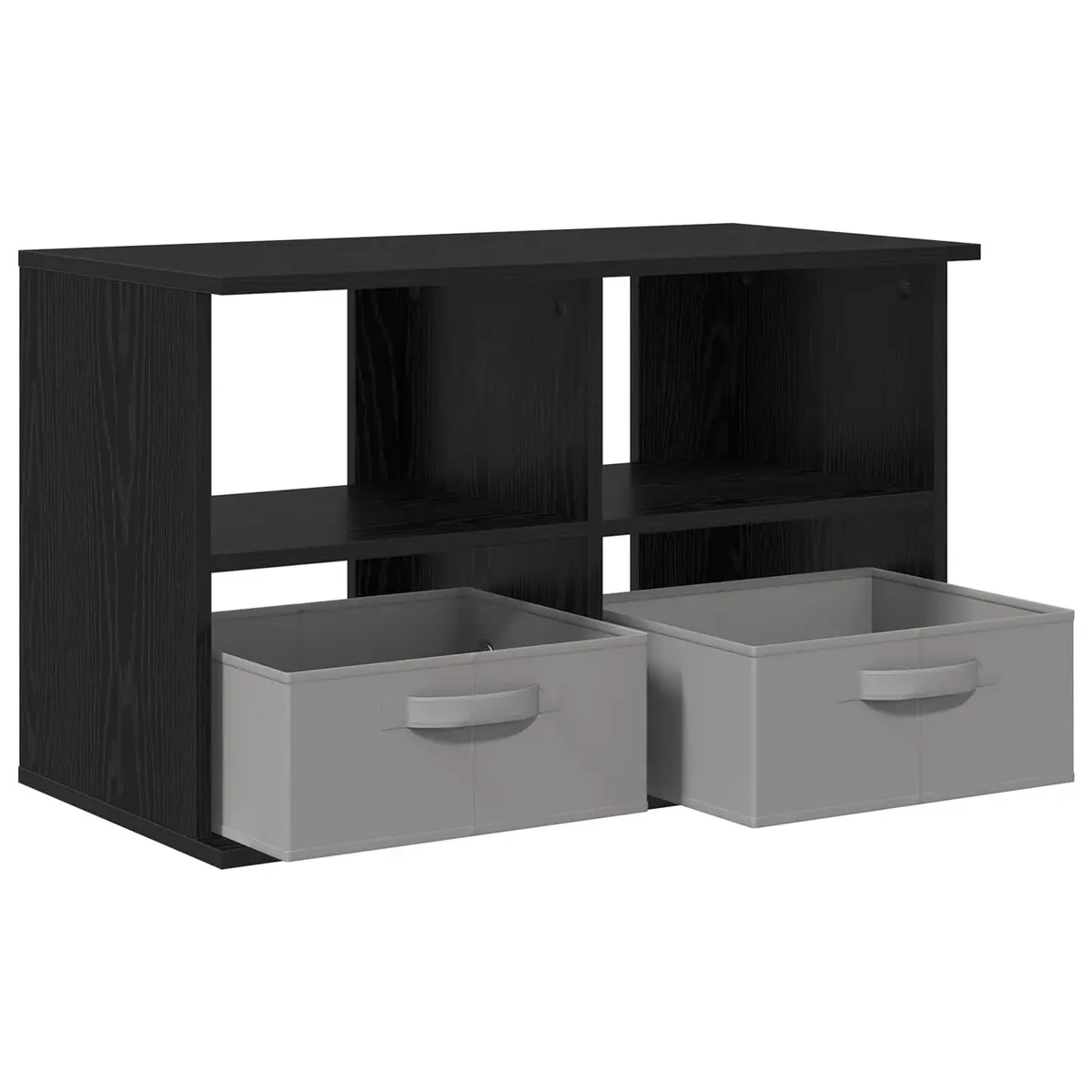 TV Stand with Drawer Black Oak Modern 79x40x48cm